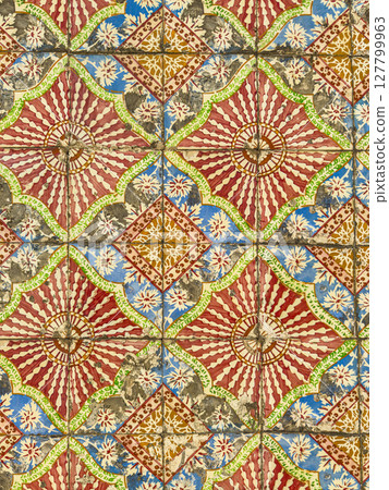 Traditional ornate portuguese decorative ceramic tiles azulejos 127799963