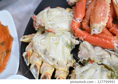 Korean seafood food. Korean steamed kingcrab Korean seafood food. Korean steamed kingcrab 127799991