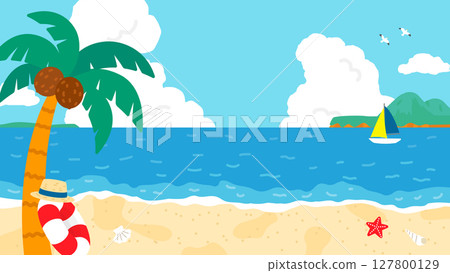 Summer beach illustration 127800129