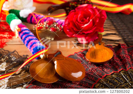 Espana typical from Spain with castanets flamenco elements 127800202