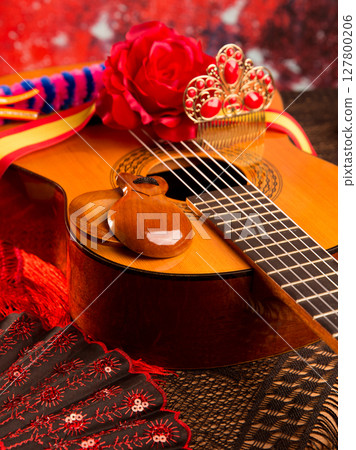 Cassic spanish guitar with flamenco elements 127800206