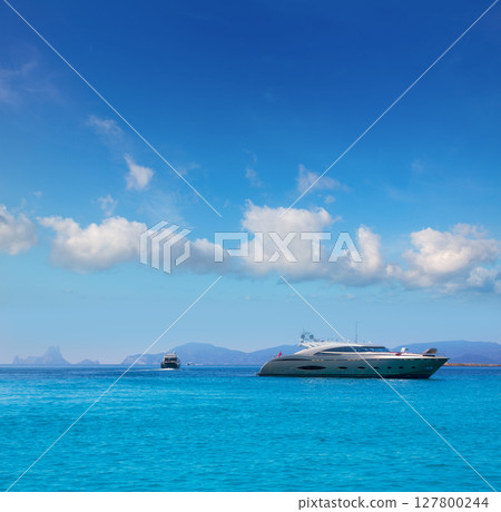 Formentera boats with Ibiza Es Vedra Balearic Formentera boats with Ibiza Es Vedra Balearic 127800244