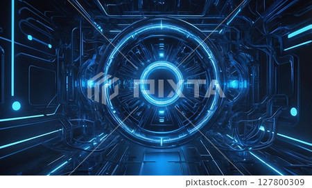 Technology-inspired abstract pattern of glowing data links and connections over a deep blue matrix background Technology-inspired abstract pattern of glowing data links and connections over a deep blue matrix background 127800309