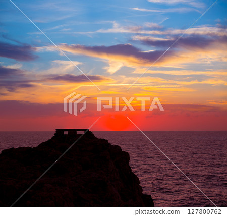 Ciutadella Menorca at Punta Nati orange sunset Ciutadella Menorca at Punta Nati orange sunset 127800762