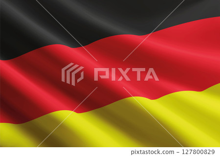 Germany flag waving in the wind, detailed silk texture Germany flag waving in the wind, detailed silk texture 127800829