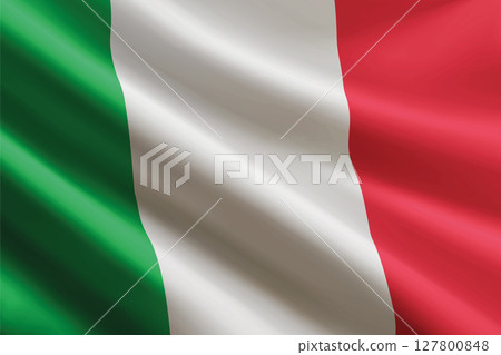 Italy flag waving in the wind, detailed silk texture Italy flag waving in the wind, detailed silk texture 127800848
