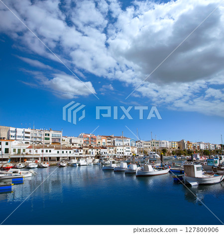 Ciutadella Menorca marina Port boats Balearic islands 127800906