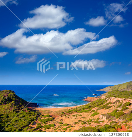 Cala Pilar beach in Menorca at Balearic Islands 127800918