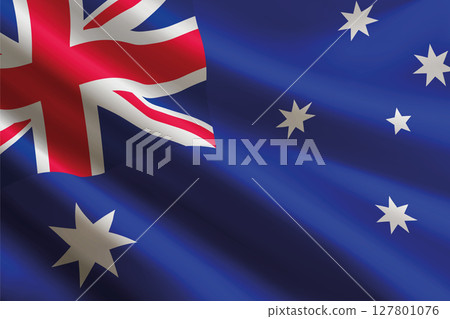 Australia flag waving in the wind, detailed silk texture Australia flag waving in the wind, detailed silk texture 127801076