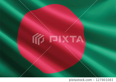 Bangladesh flag waving in the wind, detailed silk texture Bangladesh flag waving in the wind, detailed silk texture 127801081