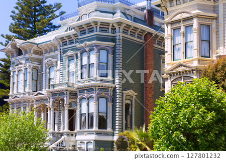 San Francisco Victorian houses in Pacific Heights California San Francisco Victorian houses in Pacific Heights California 127801232