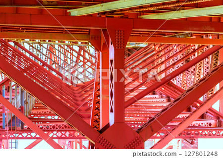 Golden Gate Bridge under details in San Francisco California 127801248