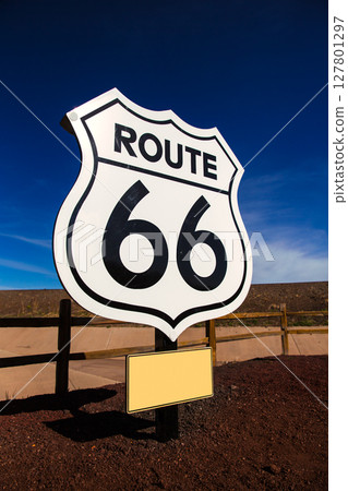 Route 66 road sign in Arizona USA 127801297