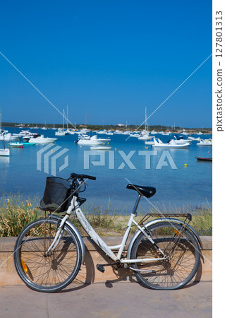 Formentera bicycle at Estany des Peix lake 127801313