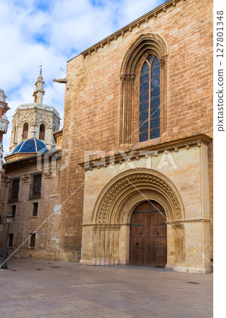 Valencia Romanesque Palau door of Cathedral Spain Valencia Romanesque Palau door of Cathedral Spain 127801348