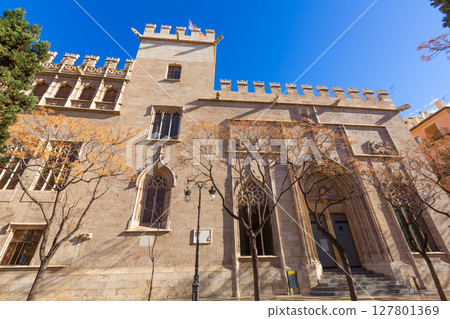 Valencia La Lonja gothic facade UNESCO heritage Spain Valencia La Lonja gothic facade UNESCO heritage Spain 127801369