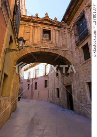 Valencia Cathedral Arch Barchilla street at Spain 127801377