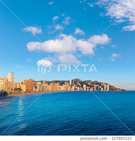 Benidorm Alicante playa de Levante beach sunset in spain Benidorm Alicante playa de Levante beach sunset in spain 127801523