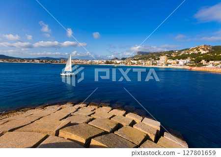 Javea Xabia skyline in Alicante Mediterranean Spain 127801659