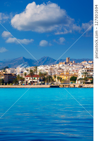 Javea Xabia skyline from Mediterranean sea Spain Javea Xabia skyline from Mediterranean sea Spain 127801694