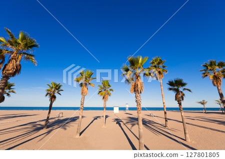 Gandia beach in Valencia at Mediterranean Spain Gandia beach in Valencia at Mediterranean Spain 127801805
