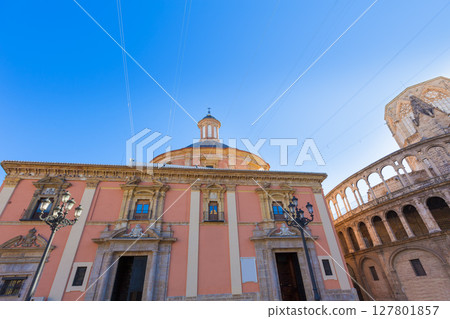 Valencia Basilica Desamparados church in Plaza de la Virgen Spain 127801857