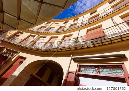 Valencia Plaza Redonda is a round square in Spain 127801862