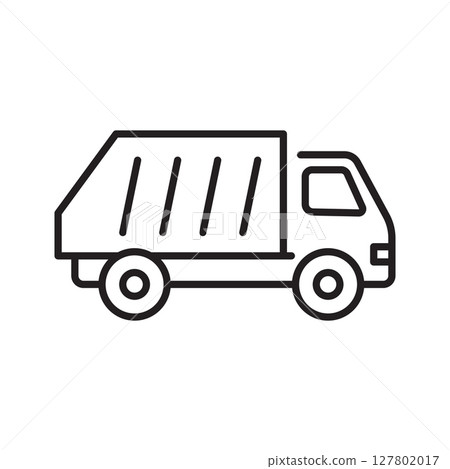 Garbage collection truck icon, waste disposal vehicle 127802017