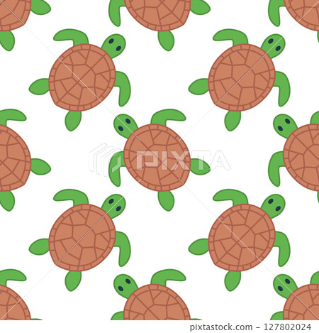 Seamless pattern of cute sea turtles on white background Seamless pattern of cute sea turtles on white background 127802024