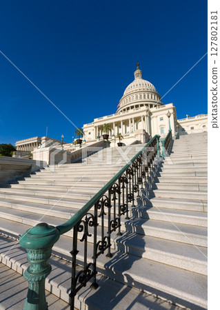 Capitol building Washington DC sunlight day US 127802181