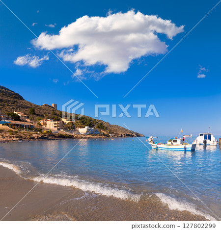 La Azohia beach Murcia in Mediterranean Spain 127802299