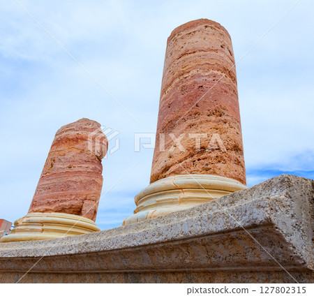 Columns in Cartagena Roman Amphitheater Spain 127802315