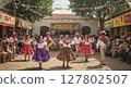 Traditional Latin American Folk Dance Performance at Local Cultural Festival 127802507