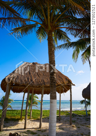 Mahahual Caribbean beach in Costa Maya 127802521
