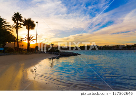 Alcudia Majorca at sunset on the beach Mallorca Alcudia Majorca at sunset on the beach Mallorca 127802646