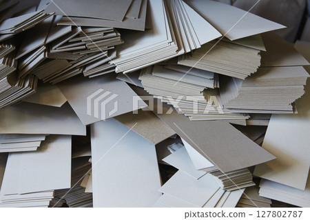 Cartoon paper ream from Cutting guillotine 127802787