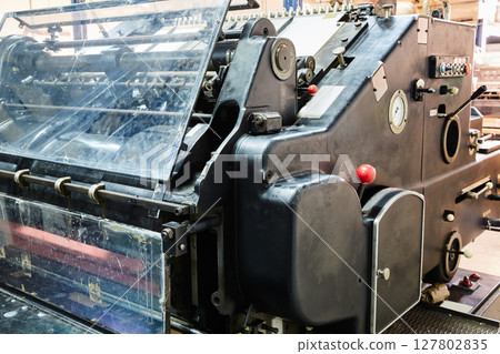 Printer lithography cylinder machine printing Printer lithography cylinder machine printing 127802835