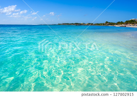 Mahahual Caribbean beach in Costa Maya 127802915