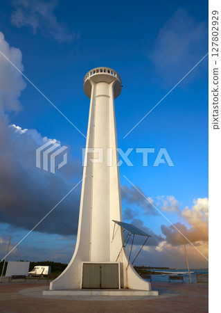 Mahahual lighthouse in Costa Maya Mexico 127802929