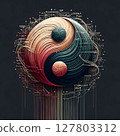 A round thread floating in cyberspace 127803312