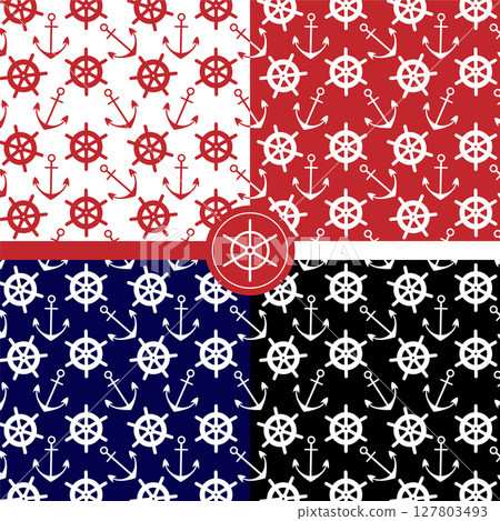 white seamless pattern with decorative elements 127803493