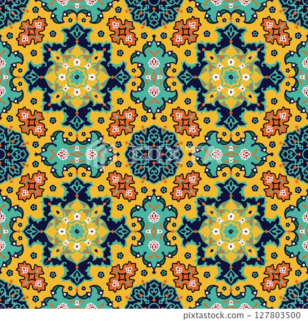 seamless pattern with abstract ethnic pattern 127803500