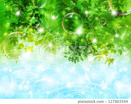green background with young leaves green background with young leaves 127803504