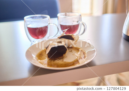 Indulge in a Delicious Pastry Paired with Tea A Truly Perfect Snack Experience Awaits You 127804129