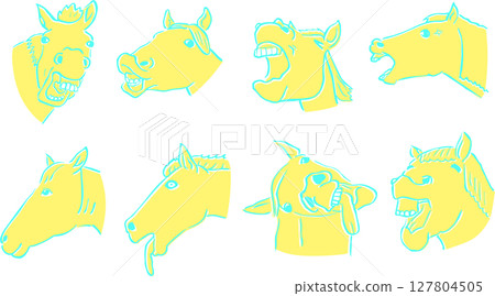 Funny horse faces set 127804505