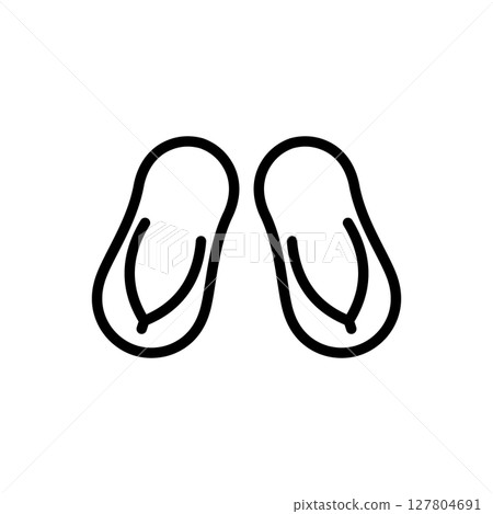 簡單可愛的沙灘涼鞋圖標 簡單可愛的沙灘涼鞋圖標 127804691