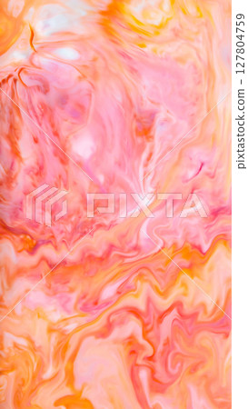 Glossy Fluid Art Swirl in Pink and Orange for Mobile Backgrounds Glossy Fluid Art Swirl in Pink and Orange for Mobile Backgrounds 127804759