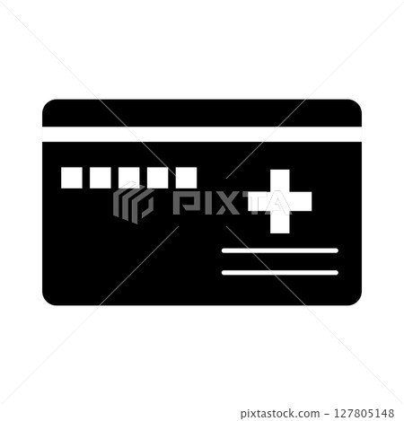 Monochrome icon illustration of medical card 127805148