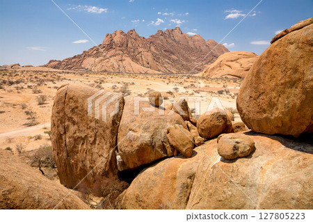Group of bald granite peaks, Spitzkopp, Namibia 127805223
