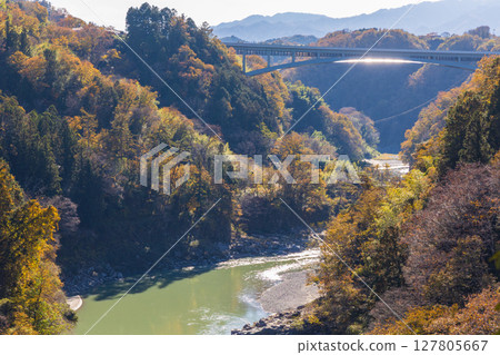 Autumn in Iida City, Nagano Prefecture - Autumn leaves at Tenryukyo Gorge Autumn in Iida City, Nagano Prefecture - Autumn leaves at Tenryukyo Gorge 127805667
